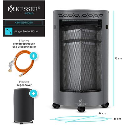 Kesser Gasheizer Keramik Gas Heizer 4200 Watt Heizstrahler + Gasdruckregler, Heizstrahler, Grau Kesser Gasheizer Keramik Gas Heizer 4200 Watt Heizstrahler + Gasdruckregler, Heizstrahler, Grau