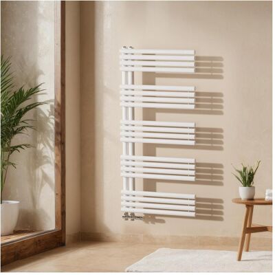 Emke Handtuchheizkörper 1265×600mm mit Seitenanschluss, Badheizkörper, Handtuchhalter, Handtuchwärmer in, Heizkörper, Weiss Emke Handtuchheizkörper 1265×600mm mit Seitenanschluss, Badheizkörper, Handtuchhalter, Handtuchwärmer in, Heizkörper, Weiss
