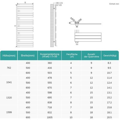 Emke - Badheizkörper Handtuchwärmer - Anthrazit - 160x60cm - Towel warmer Emke - Badheizkörper Handtuchwärmer - Anthrazit - 160x60cm - Towel warmer
