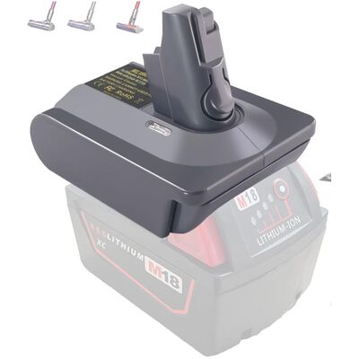 Japcell Milwaukee 18V Akku-Adapter für Dyson V7 V8, Staubsauger Zubehör, Schwarz Japcell Milwaukee 18V Akku-Adapter für Dyson V7 V8, Staubsauger Zubehör, Schwarz