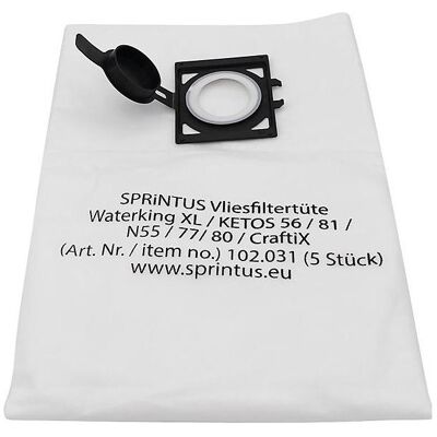 Sprintus Staubsauger Filterbeutel - Langlebig, 5er Pack, für Waterking XL, Ketos 56, 81, CraftiX Sprintus Staubsauger Filterbeutel - Langlebig, 5er Pack, für Waterking XL, Ketos 56, 81, CraftiX