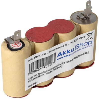 AccuCell NiMH-Akku - 1500mAh (4,8V) für Kärcher ABS-K55 - Ersatzakku AccuCell NiMH-Akku - 1500mAh (4,8V) für Kärcher ABS-K55 - Ersatzakku