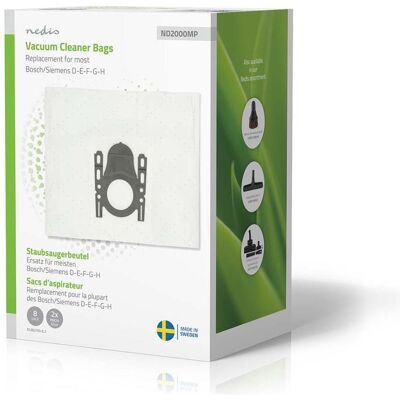 Nedis Staubsaugerbeutel 8 Stück Synthetik Meist verkauft für: Bosch / Siemens D - E - F - G -, Staubsaugerbeutel Nedis Staubsaugerbeutel 8 Stück Synthetik Meist verkauft für: Bosch / Siemens D - E - F - G -, Staubsaugerbeutel