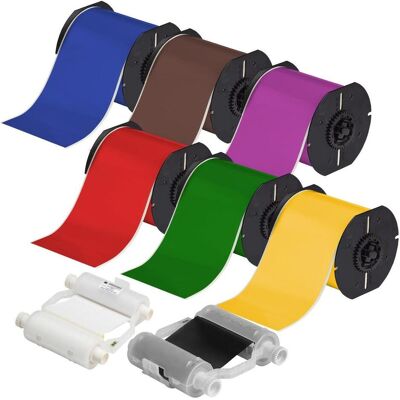 Brady, Etikettenrolle, B30-PM-KIT, Set für die Rohrkennzeichnung für BBP3x Drucker (1 Set = 9 Rollen) Brady, Etikettenrolle, B30-PM-KIT, Set für die Rohrkennzeichnung für BBP3x Drucker (1 Set = 9 Rollen)