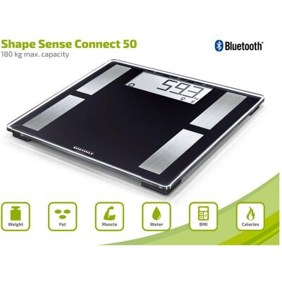 Soehnle, Personenwaage, Shape Sense Connect 50 mit Bluetooth (180 kg) Soehnle, Personenwaage, Shape Sense Connect 50 mit Bluetooth (180 kg)