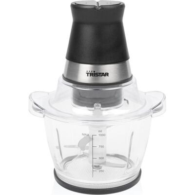 Tristar Mixer mit Glasbehälter, Zerkleinerer, Schwarz, Silber Tristar Mixer mit Glasbehälter, Zerkleinerer, Schwarz, Silber