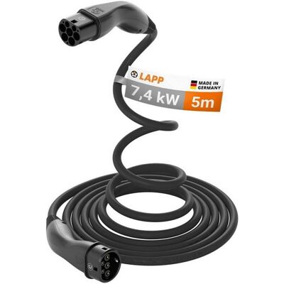 Lapp Mobility, Elektroauto Ladekabel, EV-TYP2 Ladekabel HELIX 1-phasig (Typ 2, 7.40 kW, 32 A, 5 m) Lapp Mobility, Elektroauto Ladekabel, EV-TYP2 Ladekabel HELIX 1-phasig (Typ 2, 7.40 kW, 32 A, 5 m)