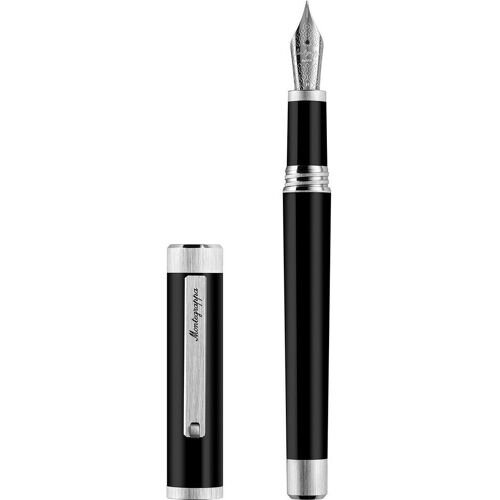 Montegrappa, Schreibstifte, Iszei2ip mg Füllfederhalter, Zero Palladium, F Stahlfeder (Black, Silver)