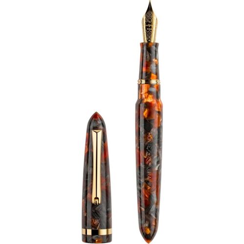 Montegrappa, Schreibstifte, Isven3aj Venetia Füllfederhalter, Pflaumenachat, M (Orange, Schwarz)