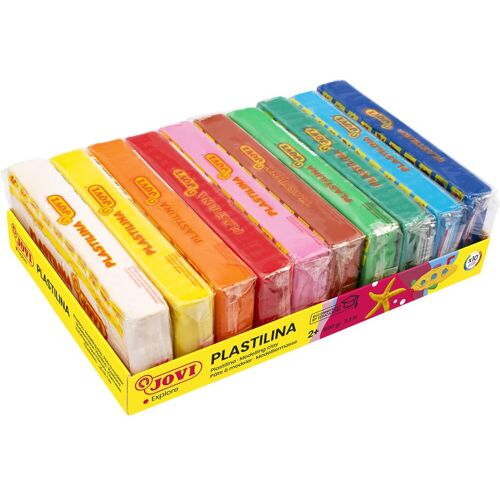 Jovi Knete PLASTILINA farbsortiert, 10 Farben je 150,0 g
