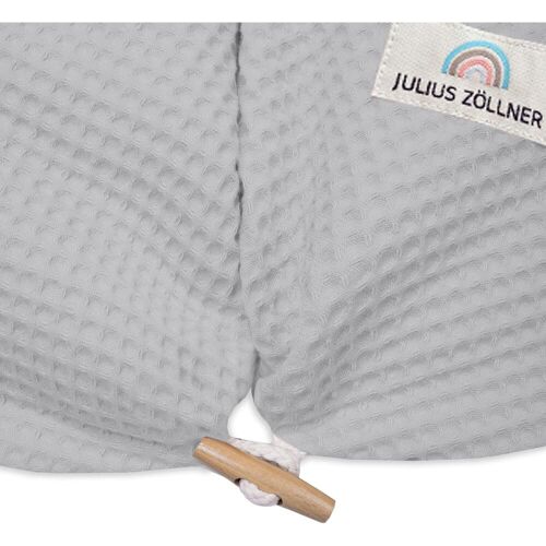 Julius Zöllner, Stillkissen, Stillkissenbezug mit Knopf, Waffelpiqué Light grey