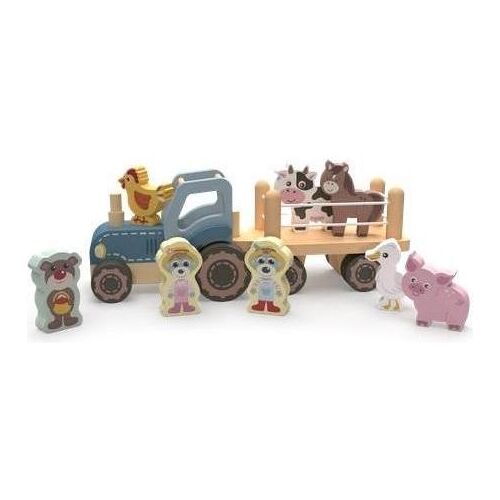 Trefl Holzspielzeug - Babytraktor und Teddybär