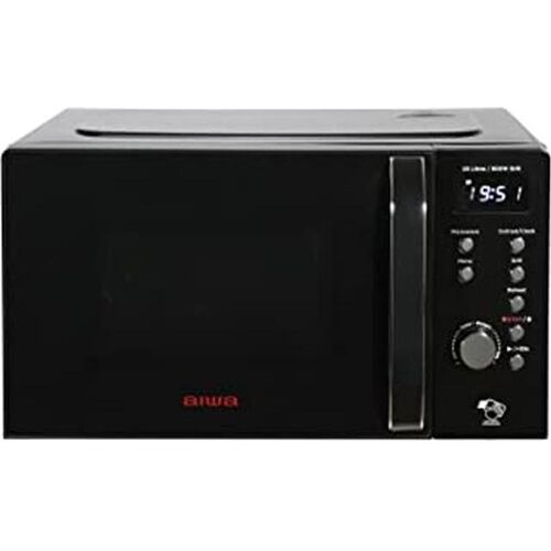 Aiwa Digitale Mikrowelle mit Grillfunktion, 8 Automatikprogrammen und Innenbeleuchtung, Mikrowelle, Schwarz