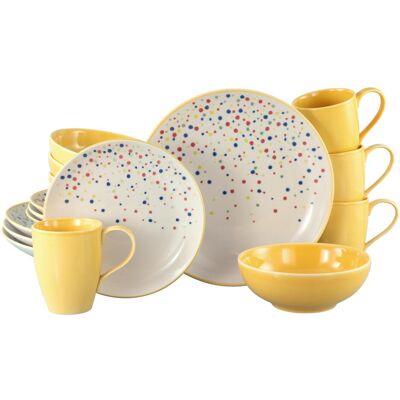 CREATABLE - Joy - 16-tlg. - bunte Punkte - Geschirrset CREATABLE - Joy - 16-tlg. - bunte Punkte - Geschirrset
