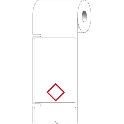 Brady, Etikettenrolle, THTCLP-S-L1-7594-2, Polypropylen, Weiss, glänzend, 55.00 x 85.00 mm, Layout L1 (1 rote Raute Brady, Etikettenrolle, THTCLP-S-L1-7594-2, Polypropylen, Weiss, glänzend, 55.00 x 85.00 mm, Layout L1 (1 rote Raute