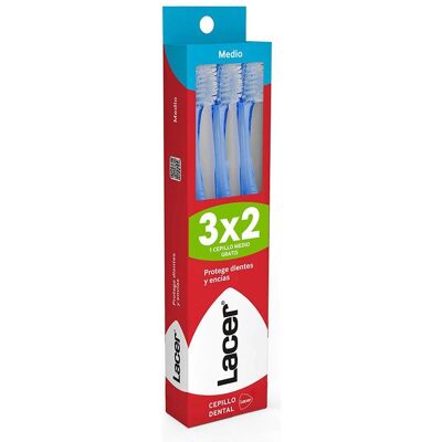 Lacer Zahnbürste Medium Pack - Unisex 3 Stück Lacer Zahnbürste Medium Pack - Unisex 3 Stück