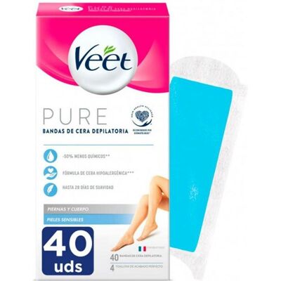 Veet Pure Kaltwachsstreifen - 40 Stück. Veet Pure Kaltwachsstreifen - 40 Stück.