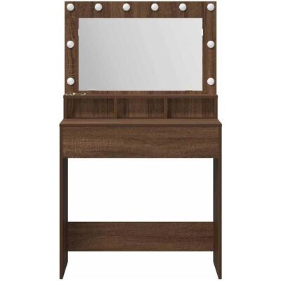 vidaXL Braune Eiche Massivholz Eiche 79 x 41 x 135 cm - Schminktisch vidaXL Braune Eiche Massivholz Eiche 79 x 41 x 135 cm - Schminktisch