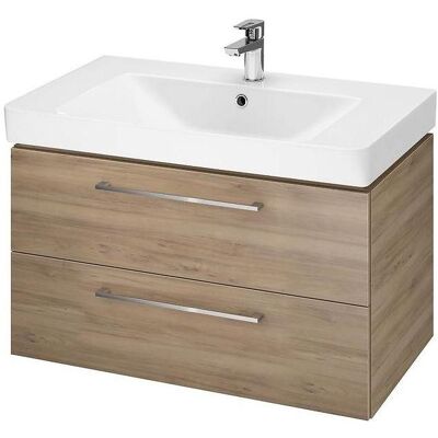 Cersanit Lara Mille Waschbecken & Unterschrank 80cm Walnut Cersanit Lara Mille Waschbecken & Unterschrank 80cm Walnut