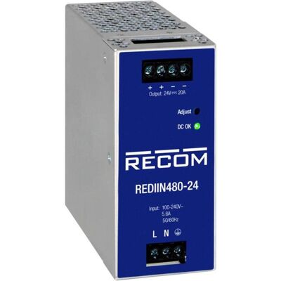 RECOM REDIIN480-24 DIN-Schienen-Netzteil - 24V 20A 480W RECOM REDIIN480-24 DIN-Schienen-Netzteil - 24V 20A 480W