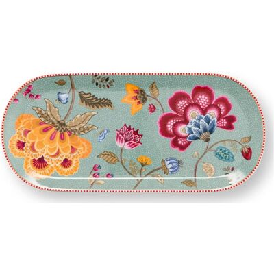 PIP Studio, Serviergeschirr, Blooming Tales Fantasy Blue Kuchenplatte 33,3x15,5cm PIP Studio, Serviergeschirr, Blooming Tales Fantasy Blue Kuchenplatte 33,3x15,5cm
