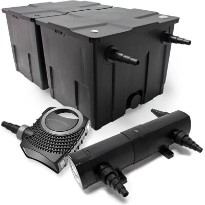 Wiltec, Brunnen + Gartenteich, Set: Teichfilter 60000l SuperEco 80W Pumpe 36W UVC Klärer 440 Wiltec, Brunnen + Gartenteich, Set: Teichfilter 60000l SuperEco 80W Pumpe 36W UVC Klärer 440