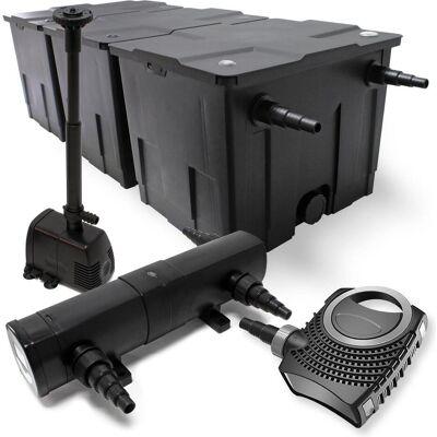 Wiltec, Brunnen + Gartenteich, Set: Teichfilter 90000l SuperEco 80W Teichpumpe 36W UVC Klärer Springbrunnen 461 Wiltec, Brunnen + Gartenteich, Set: Teichfilter 90000l SuperEco 80W Teichpumpe 36W UVC Klärer Springbrunnen 461
