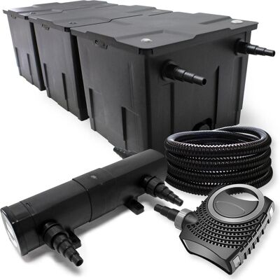 Wiltec, Brunnen + Gartenteich, Filter Set Bio Teichfilter 90000l 24W UVC Klärer SuperEco Pumpe 25m Schlauch 117 Wiltec, Brunnen + Gartenteich, Filter Set Bio Teichfilter 90000l 24W UVC Klärer SuperEco Pumpe 25m Schlauch 117