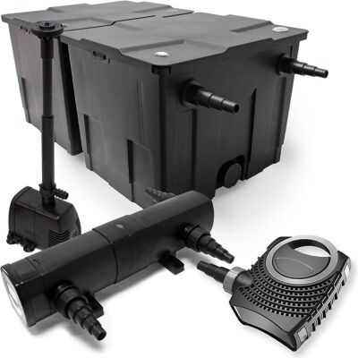 Wiltec, Brunnen + Gartenteich, Set: Teichfilter 60000l Eco 80W Pumpe 36W UVC Klärer Springbrunnen 437 Wiltec, Brunnen + Gartenteich, Set: Teichfilter 60000l Eco 80W Pumpe 36W UVC Klärer Springbrunnen 437