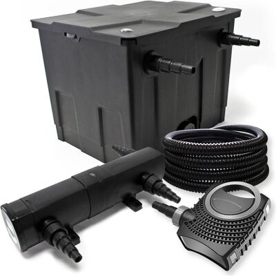 Wiltec, Brunnen + Gartenteich, Filter Set Bio Teichfilter 12000l 24W UVC Teichklärer Pumpe Schlauch 25m 002 Wiltec, Brunnen + Gartenteich, Filter Set Bio Teichfilter 12000l 24W UVC Teichklärer Pumpe Schlauch 25m 002