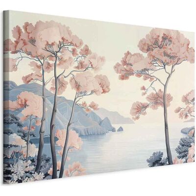 Artgeist, Bilder, Landscape with the Ocean Cliffs and Trees in Delicate Pink Shades (120 x 80 cm) Artgeist, Bilder, Landscape with the Ocean Cliffs and Trees in Delicate Pink Shades (120 x 80 cm)