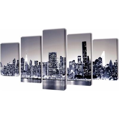 vidaXL Wandkunst-Set - Monochrome New York Skyline - 200x100cm vidaXL Wandkunst-Set - Monochrome New York Skyline - 200x100cm