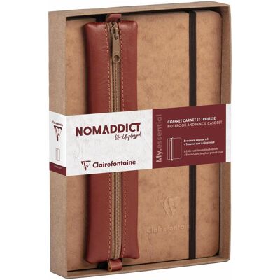 Quo Vadis, Heft + Block, Age Bag, Set Nomaddict, Notizbuch A5 My.essential liniert + Federmäppchen, tabak (A5, Liniert) Quo Vadis, Heft + Block, Age Bag, Set Nomaddict, Notizbuch A5 My.essential liniert + Federmäppchen, tabak (A5, Liniert)