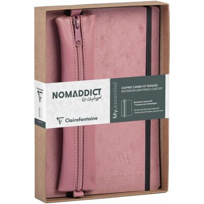 Quo Vadis, Heft + Block, Age Bag, Set Nomaddict, Notizbuch A5 My.essential liniert + Federmäppchen, rosa (A5, Liniert) Quo Vadis, Heft + Block, Age Bag, Set Nomaddict, Notizbuch A5 My.essential liniert + Federmäppchen, rosa (A5, Liniert)