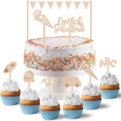 Papierdrachen Holzkuchenstecker Schule mit Gravur (Pappelholz) - Set 1 (15 Stk.) Papierdrachen Holzkuchenstecker Schule mit Gravur (Pappelholz) - Set 1 (15 Stk.)