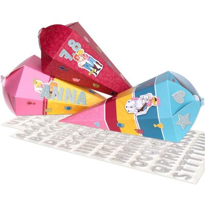 Papierdrachen, Schultüte, 3 Schultüten - Bibi und Tina (3x) Papierdrachen, Schultüte, 3 Schultüten - Bibi und Tina (3x)