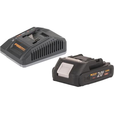 Procraft, Werkzeugakku + Ladegerät, Starter Pack C20/6.5 Schnell Ladegerät 20 V 6,5 A + 1x 20/2A Akku 2,0 Ah (20 V) Procraft, Werkzeugakku + Ladegerät, Starter Pack C20/6.5 Schnell Ladegerät 20 V 6,5 A + 1x 20/2A Akku 2,0 Ah (20 V)