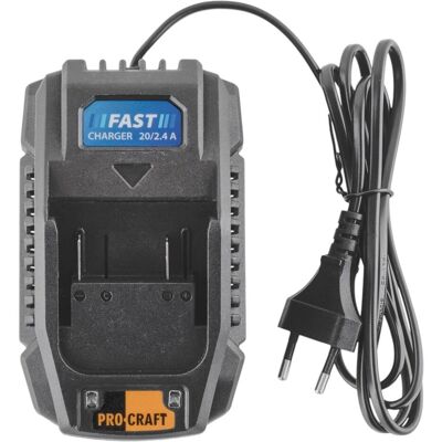 Procraft, Werkzeugakku + Ladegerät, 20/2.4A Ladegerät 20 V 2,4 A für Li-Ion Akkus Procraft, Werkzeugakku + Ladegerät, 20/2.4A Ladegerät 20 V 2,4 A für Li-Ion Akkus