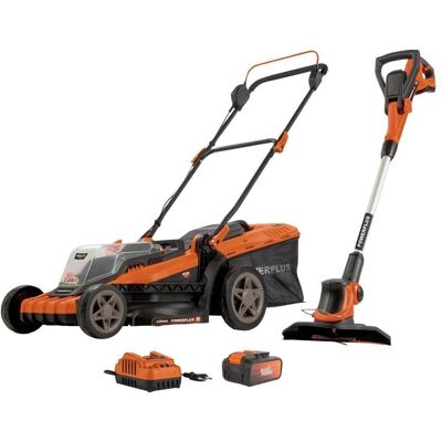PowerPlus Akku-Rasenmäher & Trimmer Set - 40V 42cm +2 Batterien PowerPlus Akku-Rasenmäher & Trimmer Set - 40V 42cm +2 Batterien