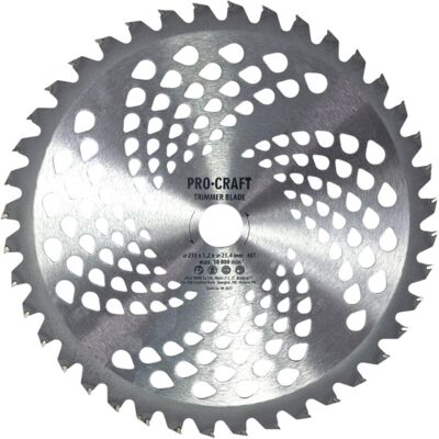 Procraft, Zubehör Gartenmaschinen, Trimmer Blade 40T Sägeblatt 225 x 25,4 mm 40 Zähne für Trimmer (Rasentrimmer) Procraft, Zubehör Gartenmaschinen, Trimmer Blade 40T Sägeblatt 225 x 25,4 mm 40 Zähne für Trimmer (Rasentrimmer)