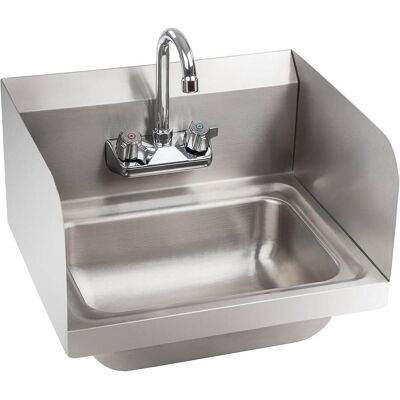 Royal Catering, Spülbecken, Handwaschbecken Gastro Waschbecken Edelstahl Edelstahlspüle 3 Seitige Aufkantung (Einbauspüle, 39 cm) Royal Catering, Spülbecken, Handwaschbecken Gastro Waschbecken Edelstahl Edelstahlspüle 3 Seitige Aufkantung (Einbauspüle, 39 cm)