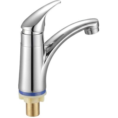 Avizar, Küchenarmatur, Chrom-Wasserhahn mit gebogenem Auslauf Avizar, Küchenarmatur, Chrom-Wasserhahn mit gebogenem Auslauf