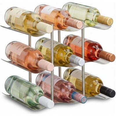 Relaxdays, Weinregal, Edelstahl (9 Flaschen, 16 x 27 x 22 cm) Relaxdays, Weinregal, Edelstahl (9 Flaschen, 16 x 27 x 22 cm)