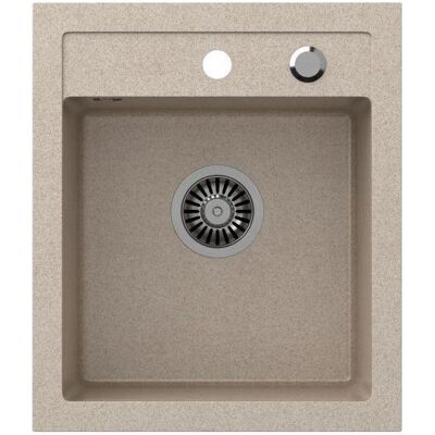 Steiner, Spülbecken, JOHNNY 100 Steingran beige granite sink 1 bowl without (43x50x20), with siphon and plug, stainless s (50 cm) Steiner, Spülbecken, JOHNNY 100 Steingran beige granite sink 1 bowl without (43x50x20), with siphon and plug, stainless s (50 cm)