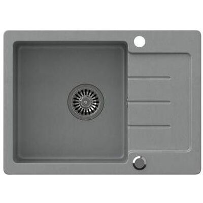 Steiner, Spülbecken, JOHNNY 116 Steingran gray granite sink 1 bowl without (60x44x18.5), with siphon and plug, stainless (60 cm) Steiner, Spülbecken, JOHNNY 116 Steingran gray granite sink 1 bowl without (60x44x18.5), with siphon and plug, stainless (60 cm)