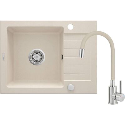 Deante, Spülbecken, Granitspüle mit 1-Becken-Armatur mit Abtropffläche Deante, Spülbecken, Granitspüle mit 1-Becken-Armatur mit Abtropffläche
