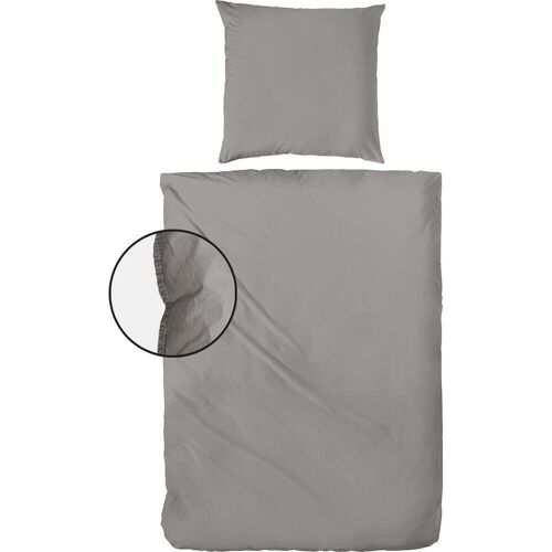 H.G. Hahn-Haustextilien, Bettwäsche, Hahn Flanell Bettwäsche Stone-Washed (Bettwäsche Set, 155x220 cm + 80x80 cm)