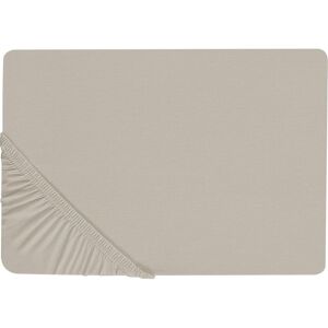 Beliani Baumwoll Spannbettlaken Taupe - Spannbettlaken Beliani Baumwoll Spannbettlaken Taupe - Spannbettlaken