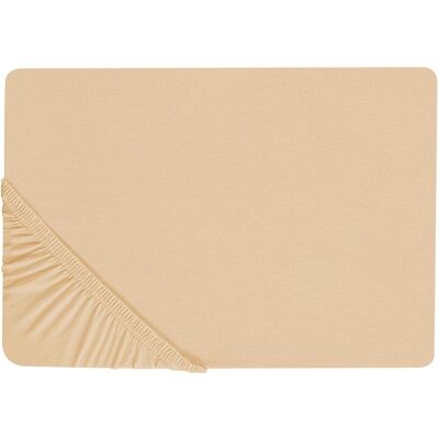 Beliani JANBU Baumwoll Spannbettlaken - 140x200 cm - Sandbeige - Spannbettlaken Beliani JANBU Baumwoll Spannbettlaken - 140x200 cm - Sandbeige - Spannbettlaken