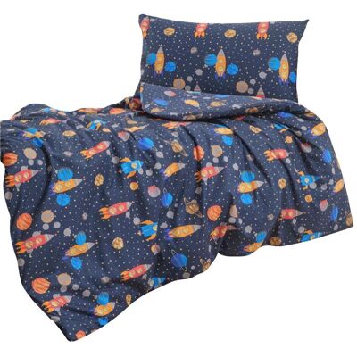 Traumschlaf, Kinderbettwäsche, Rakete (135 x 100 cm, 40 x 60 cm) Traumschlaf, Kinderbettwäsche, Rakete (135 x 100 cm, 40 x 60 cm)